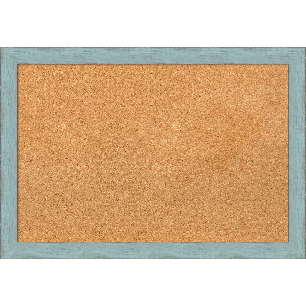 Cork Board, Sky Blue Rustic Wood Frame - Bulletin Board, Organization Board, Pin Board